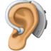 🦻🏽 ear with hearing aid: medium skin tone display on Facebook